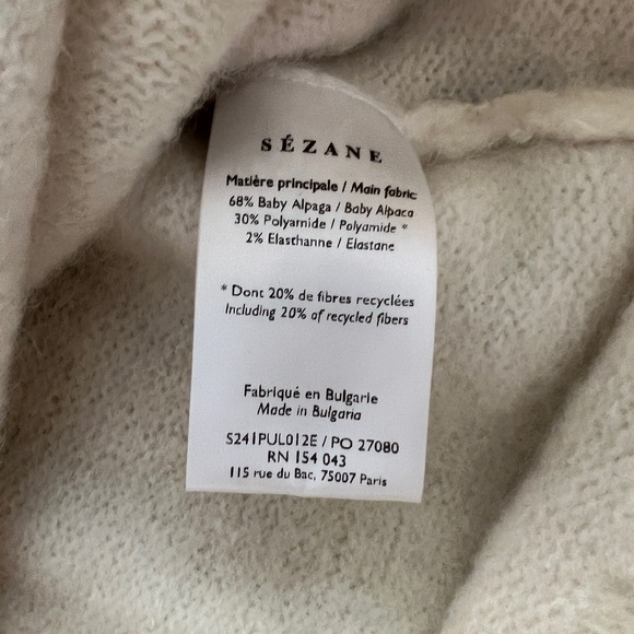 Sezane Denisa Jumper in Ecru XXS (runs large!) - Picture 3 of 4
